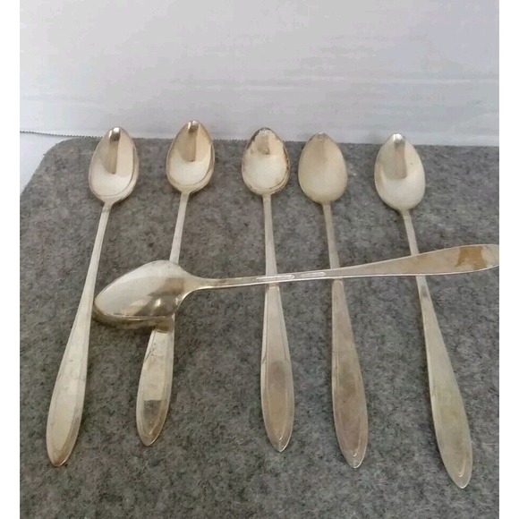 Vintage Silver Plated Teaspoons Set of 6 Antique Spoons Collectible